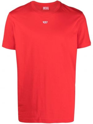 Koszulka bawełniana Diesel czerwona