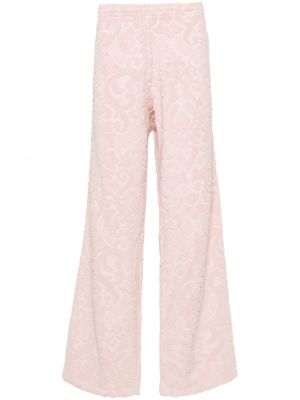 Ravne hlače iz žakarda Martine Rose roza