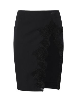 Čipkovaná vlnená puzdrová sukňa Dsquared2 čierna