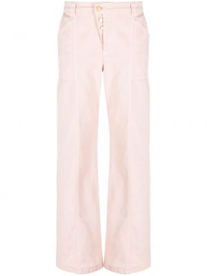 Proste spodnie bawełniane Tom Ford różowe