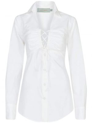Μπλούζα με κορδόνια με δαντέλα Silvia Tcherassi λευκό