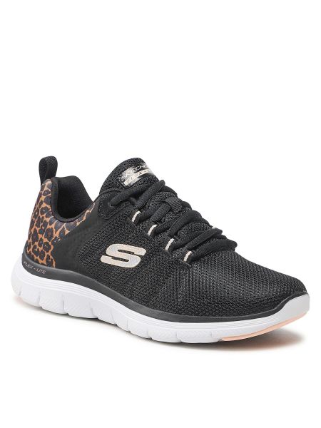 Nizki čevlji z leopardjim vzorcem Skechers črna