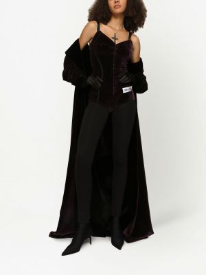 Aksamitny płaszcz Dolce And Gabbana czarny