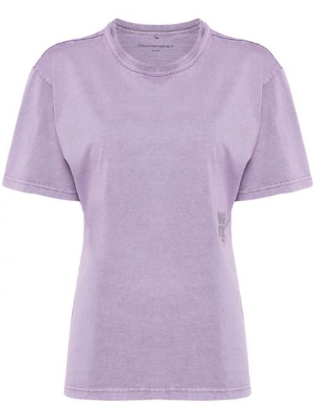 Bavlnené priliehavé tričko Alexander Wang fialová