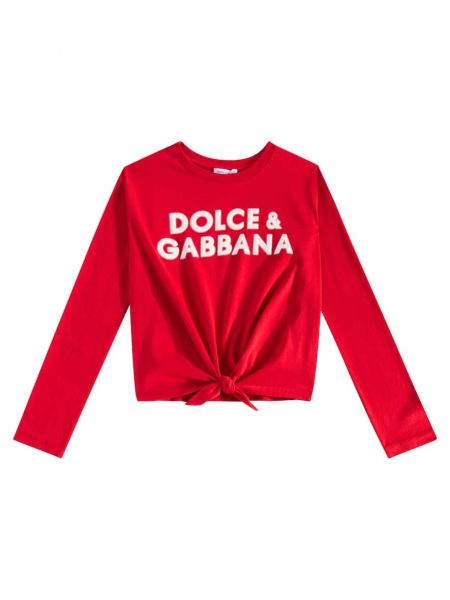 Trøje bomuld t-shirt for piger Dolce&gabbana Kids rød