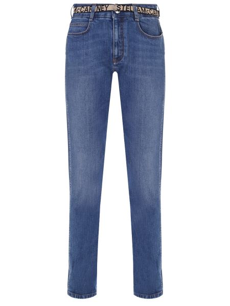 Хлопковые прямые джинсы Stella Mccartney синие