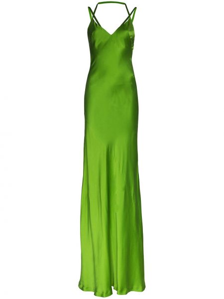Jedwabna sukienka długa Haider Ackermann - zielony