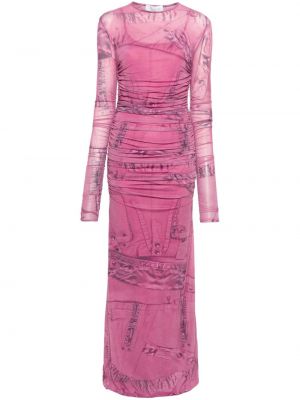Rochie lunga cu imagine Blumarine roz