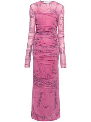 Robe longue à imprimé Blumarine rose