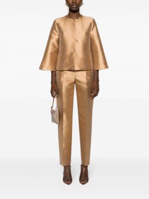 Plisovaná saténová bunda Alberta Ferretti zlatá