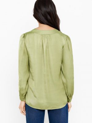 Атласная блузка Cortefiel зеленая