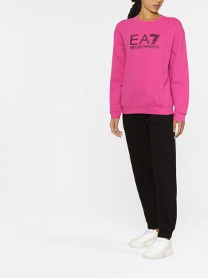 Bluza z nadrukiem Ea7 Emporio Armani różowa