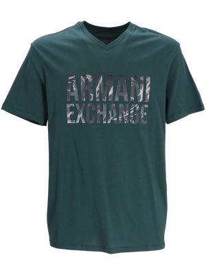 Тениска с принт Armani Exchange зелено
