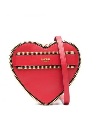 Pisemska torbica z zadrgo z vzorcem srca Moschino