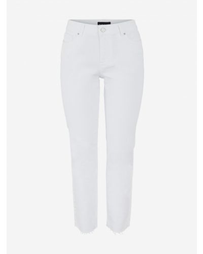 Priliehavé džínsy s rovným strihom Pieces biela
