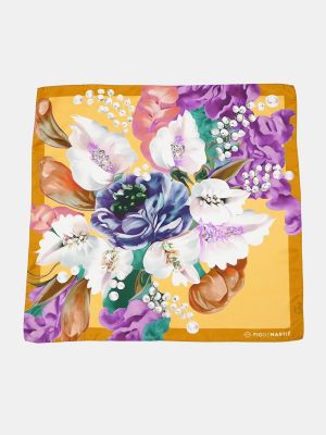 Pañuelo de seda de flores con estampado Fio De Martié