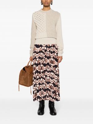 Midi sukně s potiskem s abstraktním vzorem Ulla Johnson