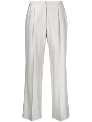 Plisované rovné kalhoty Giorgio Armani Pre-owned šedé