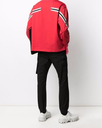 Camiseta de manga larga a rayas manga larga Facetasm rojo