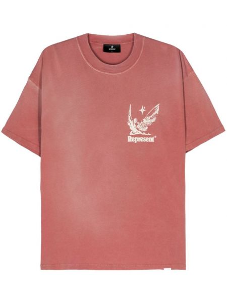 Kokvilnas t-krekls Represent sarkans