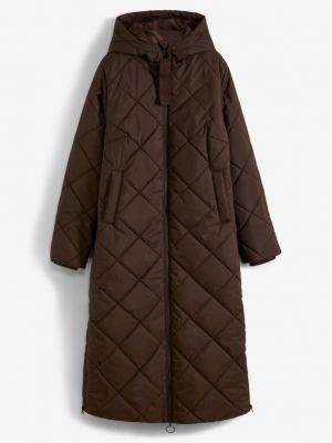 Длинное пальто с капюшоном Bpc Bonprix Collection коричневое