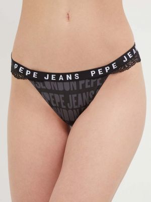 Kalhotky string Pepe Jeans černé