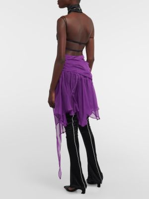 Šifonové hedvábné mini sukně Didu fialové