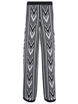 Pruhované rovné kalhoty s vysokým pasem Balmain