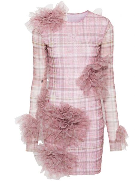 Virágos mini ruha Acne Studios rózsaszín