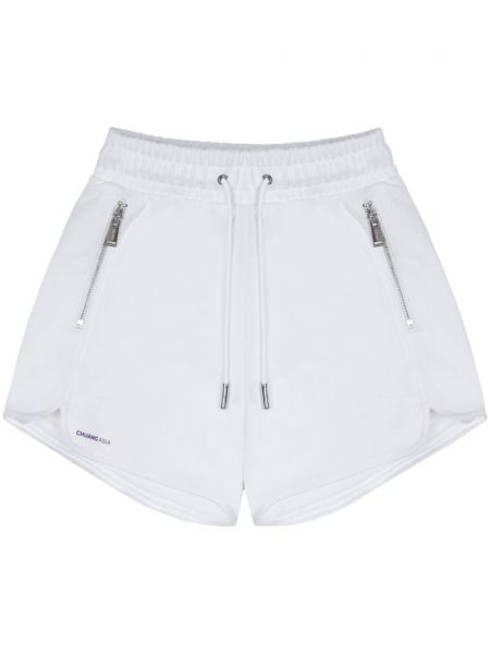 Shorts de sport en coton à imprimé Team Wang Design blanc