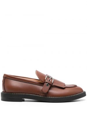 Skinn loafers Agl brun