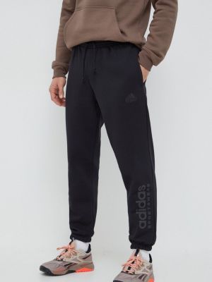 Pantaloni sport din fleece Adidas negru