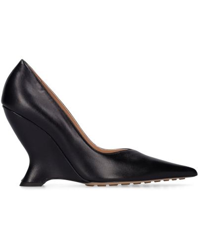 Кожени полуотворени обувки Bottega Veneta черно