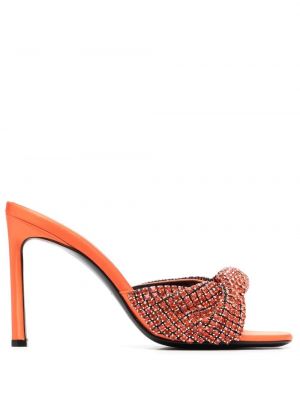 Papuci tip mules de cristal Sergio Rossi portocaliu