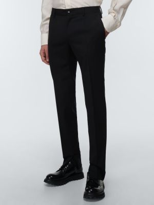Spodnie wełniane slim fit Dolce&gabbana czarne