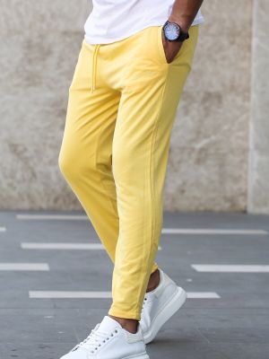 Спортни панталони Madmext жълто