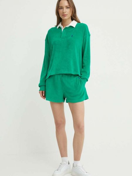 Polo majica z dolgimi rokavi Polo Ralph Lauren zelena
