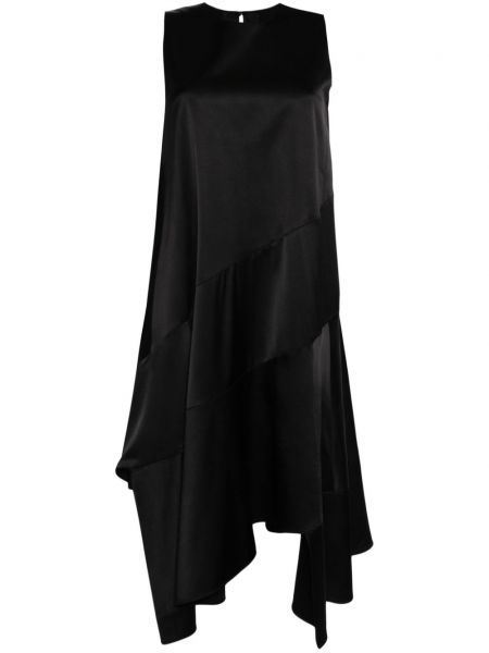 Асиметрична сатенена миди рокля Jnby черно