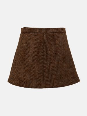 Shorts taille haute en laine Redvalentino marron