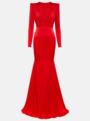 Satynowa sukienka długa Alex Perry czerwona