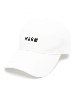 Kapa s šiltom z vezenjem Msgm bela