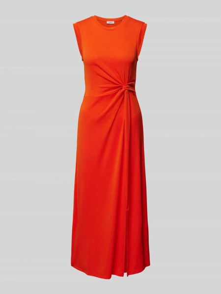 Sukienka midi w jednolitym kolorze Esprit pomarańczowa