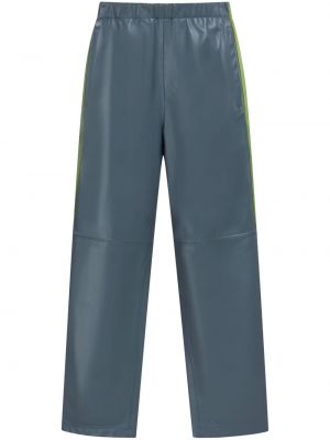 Kožené rovné kalhoty Marni modré