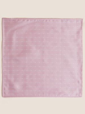 Mens M&S Collection Spotted Tie & Pocket Square Set - Light Pink, Light Pink M&s Collection