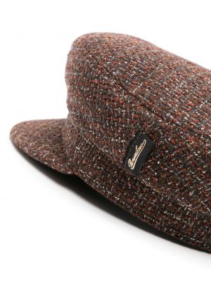 Tweed woll mütze Borsalino braun