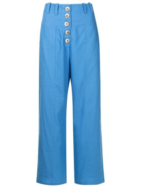 Nohavice na gombíky Olympiah modrá