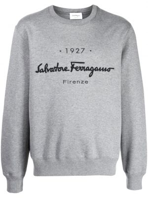 Brodert sweatshirt Salvatore Ferragamo grå