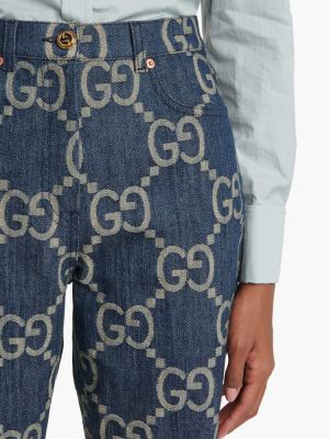Džínsy s rovným strihom s vysokým pásom Gucci