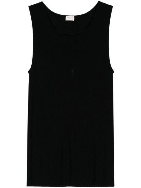 Tanktop med broderier Saint Laurent sort