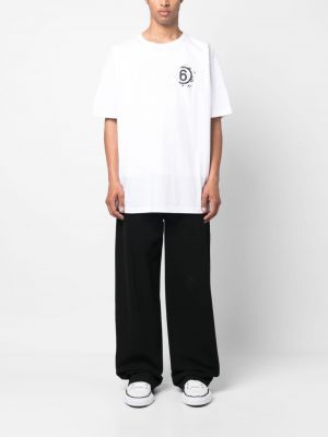 T-krekls ar apdruku Mm6 Maison Margiela balts